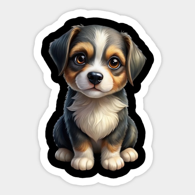 Cute Border Collie Puppy Cartoon Illustration Sticker by IamActiveDog